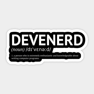Devenerd Tee – Noun. 1: A Person Obsessed with Code Sticker